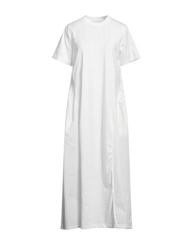 Alpha Studio Woman Maxi Dress White Size 10 Cotton, Elastane