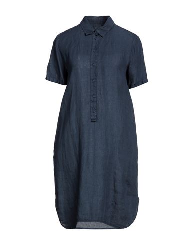 120% Woman Midi Dress Midnight Blue Size 6 Linen