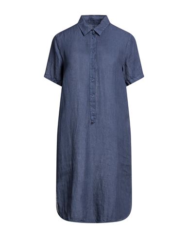 120% Woman Midi Dress Navy Blue Size 2 Linen