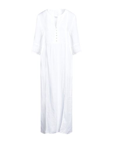 120% Woman Midi Dress White Size 6 Linen