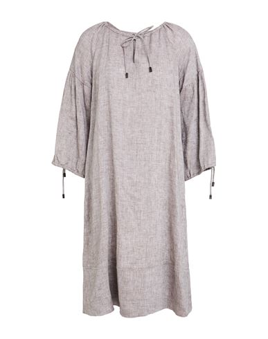 Peserico Woman Midi Dress Dark Brown Size 2 Linen