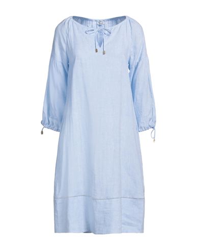 Peserico Woman Midi Dress Sky Blue Size 2 Linen