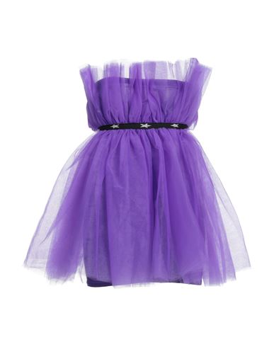 Miss Unike Woman Mini Dress Purple Size 4 Polyester, Elastane