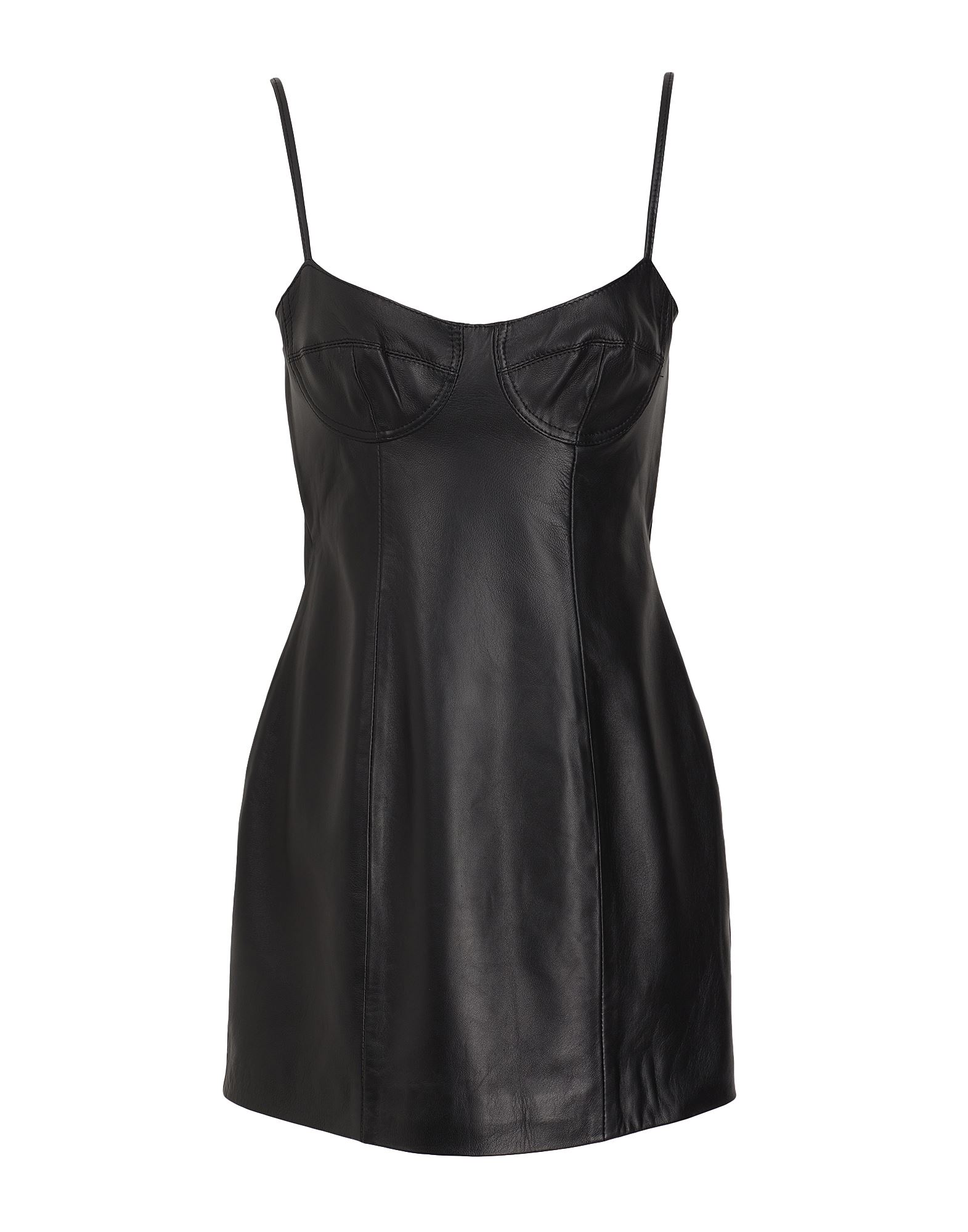 Shop 8 By Yoox Leather Bodycon Mini Dress Woman Mini Dress Black Size 12 Lambskin