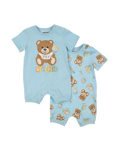 Moschino Baby Newborn Baby Jumpsuits Sky Blue Size 3 Cotton
