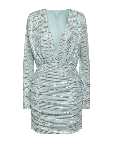Shop Actualee Woman Mini Dress Sky Blue Size 10 Polyamide, Metallic Fiber, Elastane