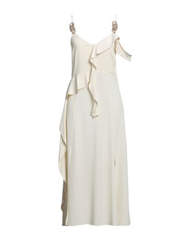 Simona Corsellini Woman Midi Dress Ivory Size 4 Acetate, Silk In White