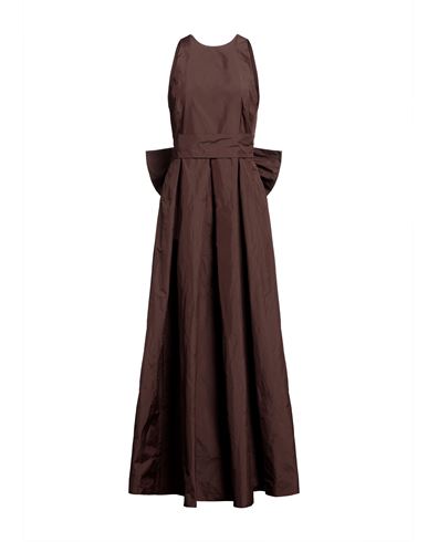 Carla G. Woman Long Dress Brown Size 10 Polyester