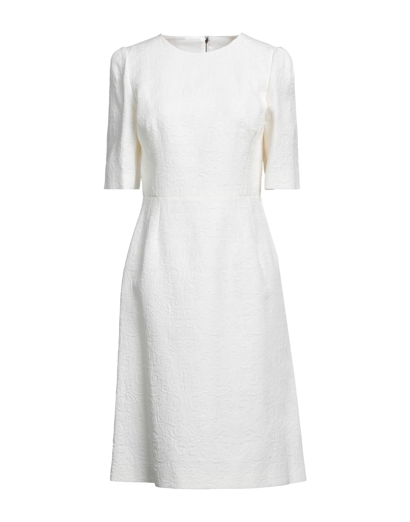 Dolce & Gabbana Woman Midi Dress White Size 0 Cotton, Silk