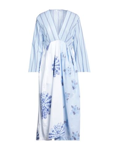 Aglini Woman Midi Dress Sky Blue Size 6 Cotton, Polyester, Polyamide
