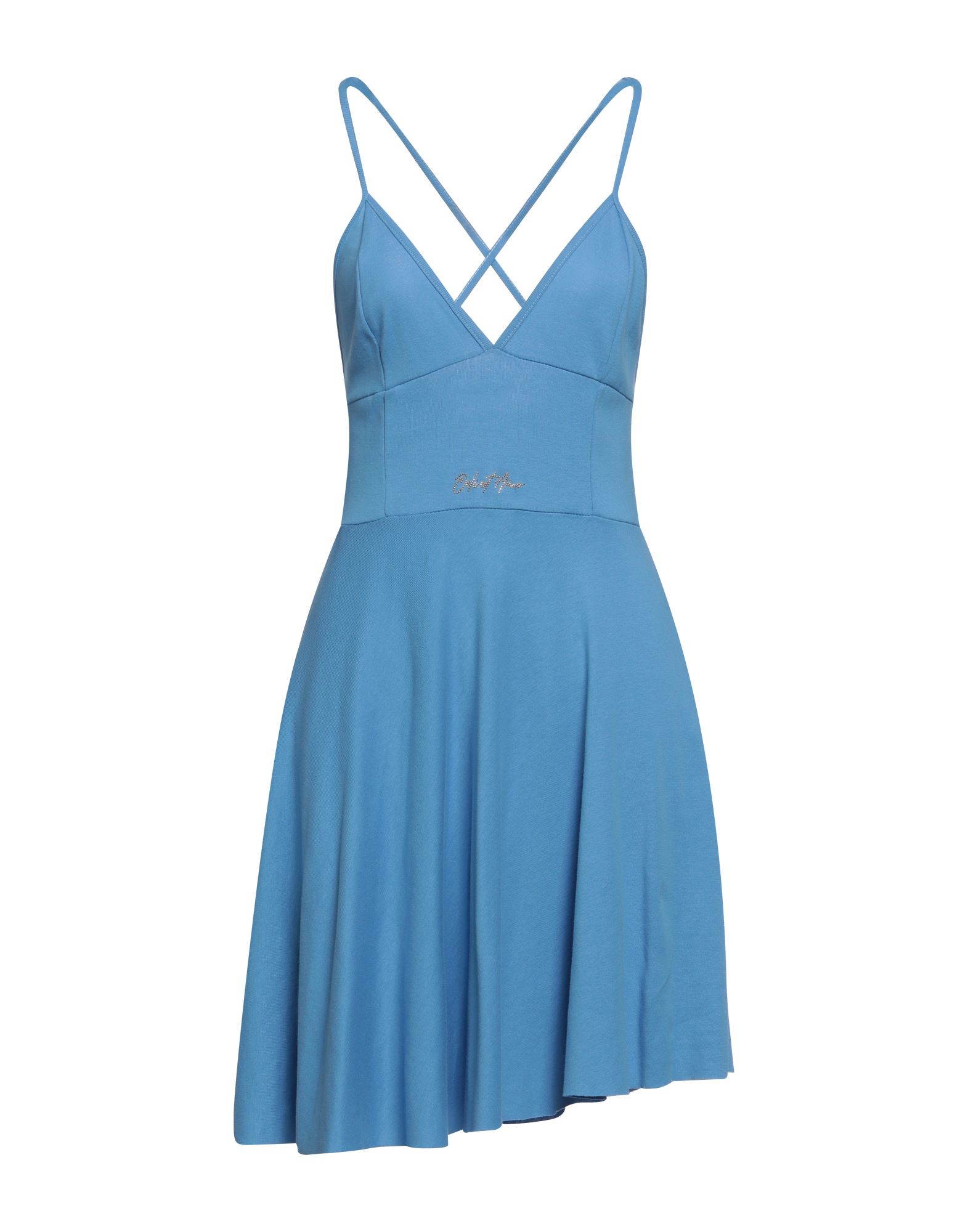 Shop Odi Et Amo Woman Mini Dress Light Blue Size 8 Cotton