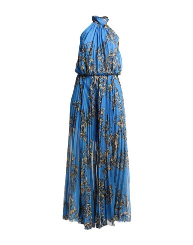 Versace Jeans Couture Woman Long Dress Azure Size 0 Polyester In Blue