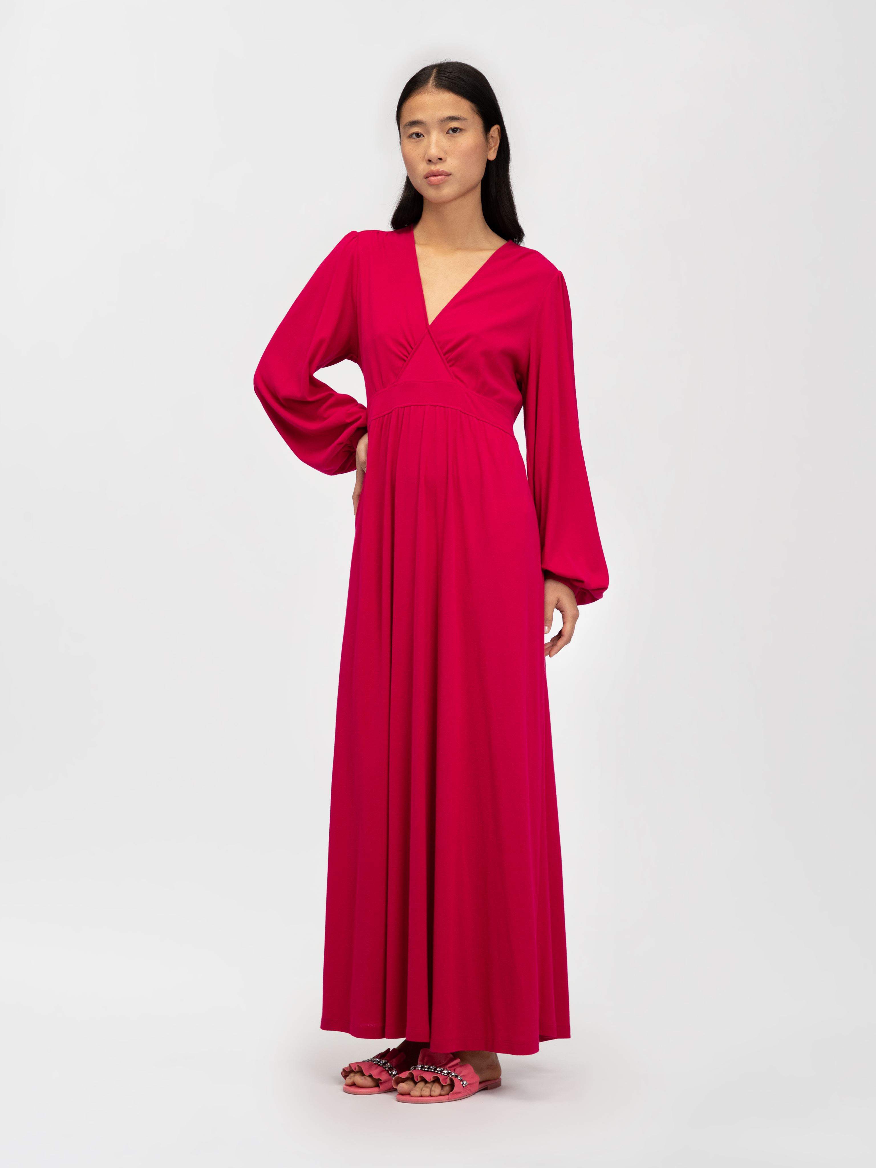 SEE BY CHLOÉ ROBE LONGUE CAFTAN FEMME ROSE TAILLE XS 100% COTON