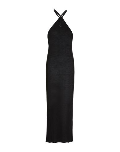 8 By Yoox Knitted Twist And Turn Midi Dress Woman Maxi Dress Black Size Xxl Viscose, Recycled Polyes