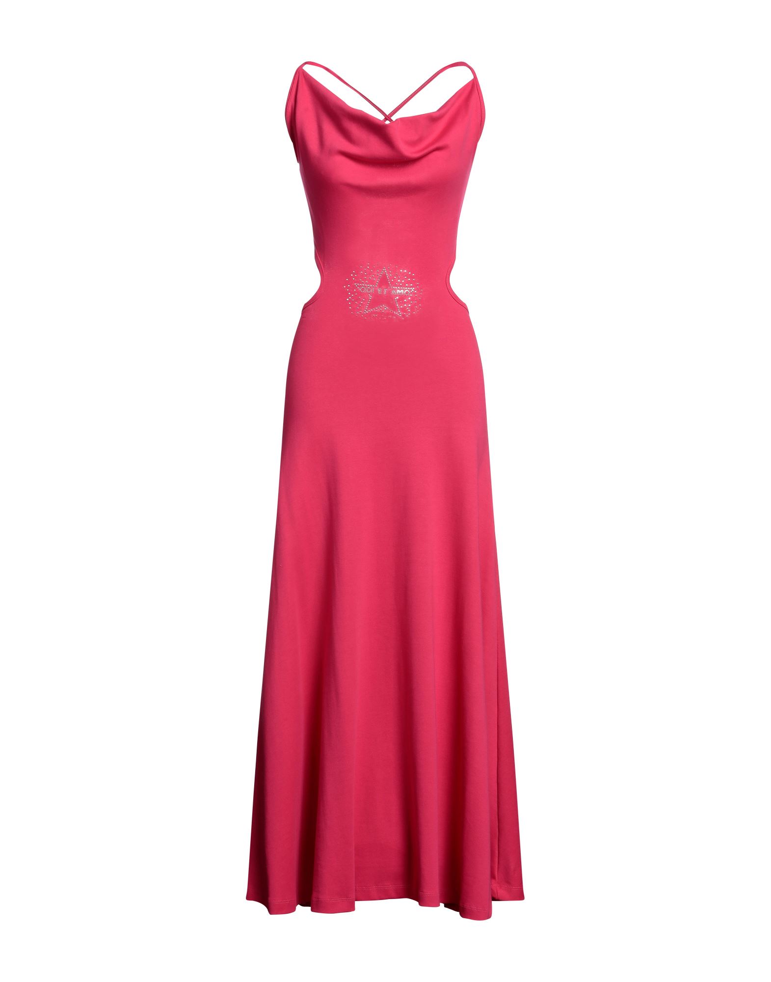 Odi Et Amo Woman Long Dress Fuchsia Size 2 Cotton In Pink