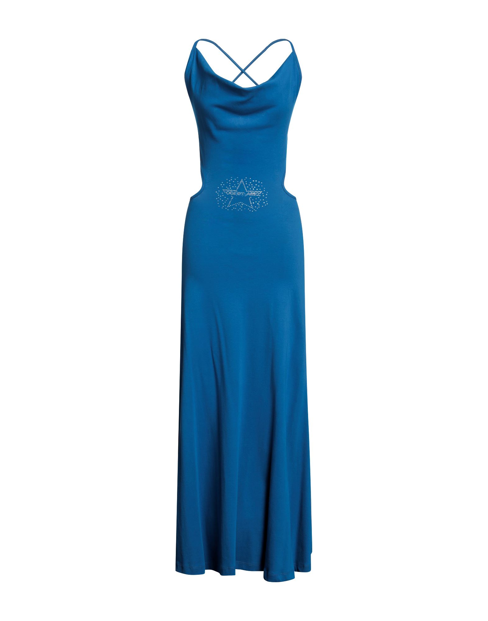 Shop Odi Et Amo Woman Maxi Dress Azure Size 6 Cotton In Blue