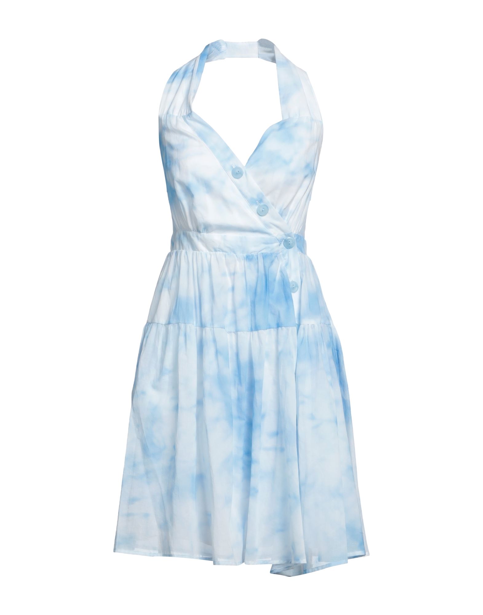 Max & Moi Woman Mini Dress Azure Size 8 Cotton In Blue
