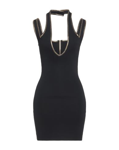 Balmain Woman Mini Dress Black Size 6 Viscose, Polyamide, Elastane, Cupro