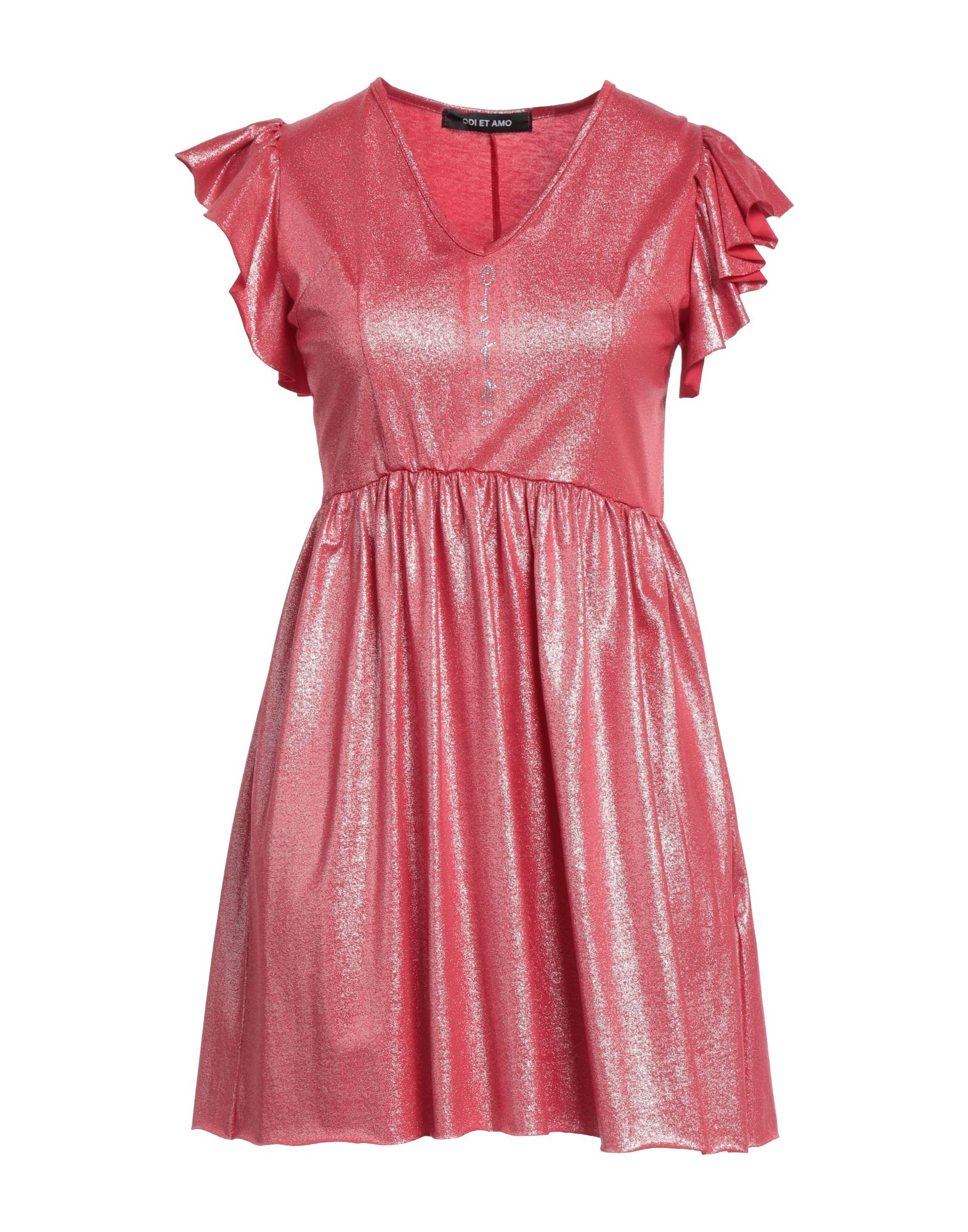 Shop Odi Et Amo Woman Mini Dress Red Size 8 Cotton