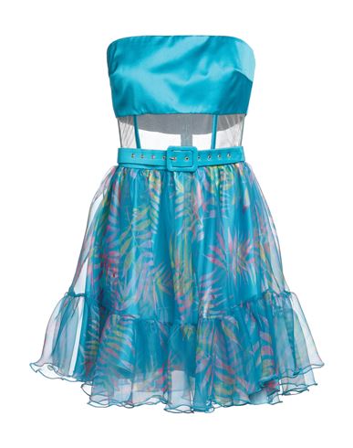 Feleppa Woman Short Dress Azure Size 2 Polyester In Blue