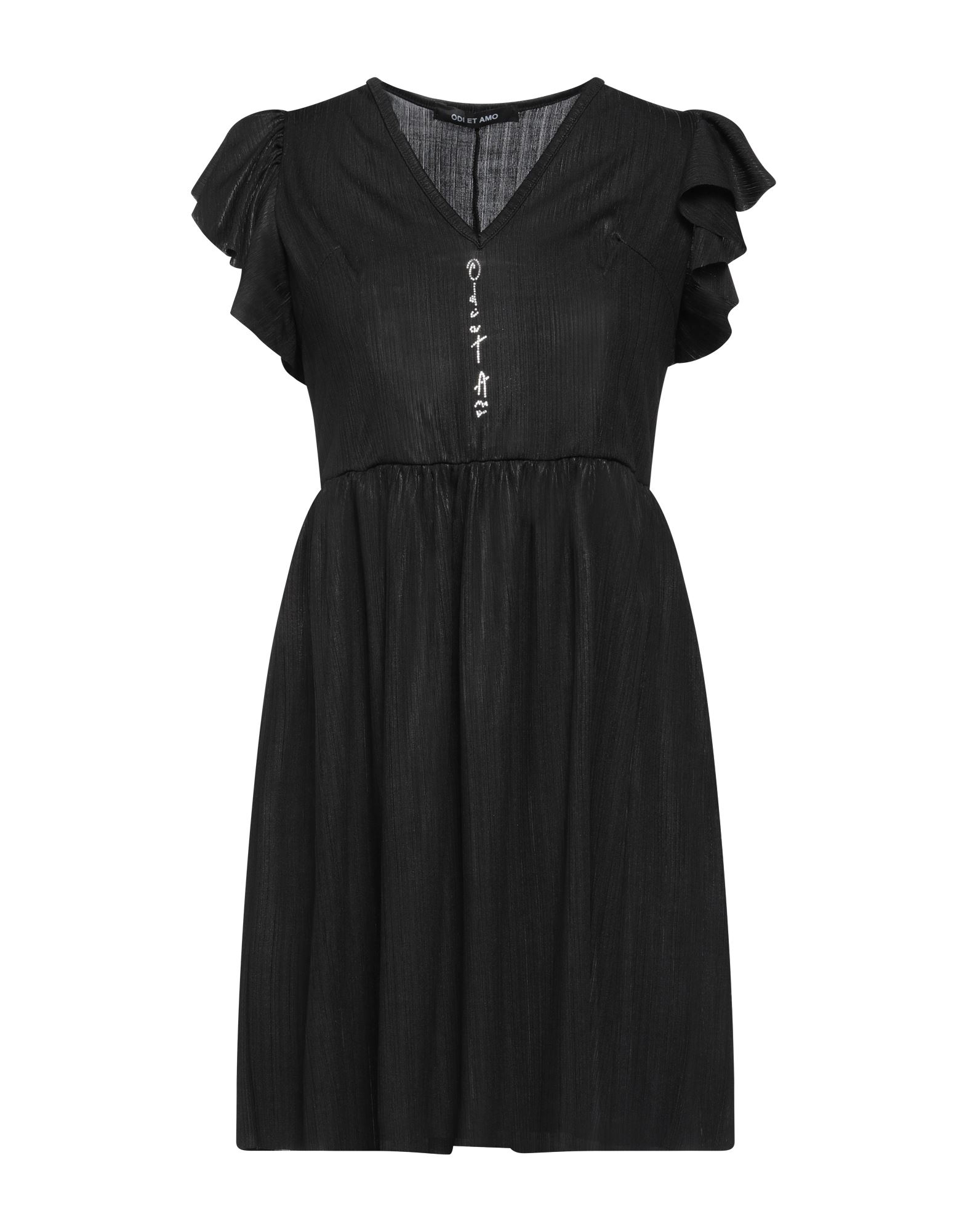 Shop Odi Et Amo Woman Mini Dress Black Size 8 Cotton