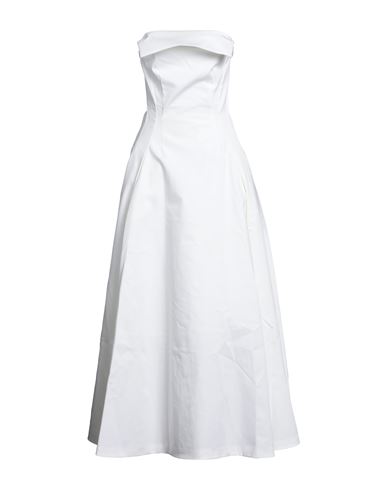 Sportmax Woman Maxi Dress White Size 8 Cotton, Elastane