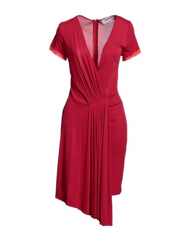 Frase Francesca Severi Woman Midi Dress Brick Red Size 6 Viscose