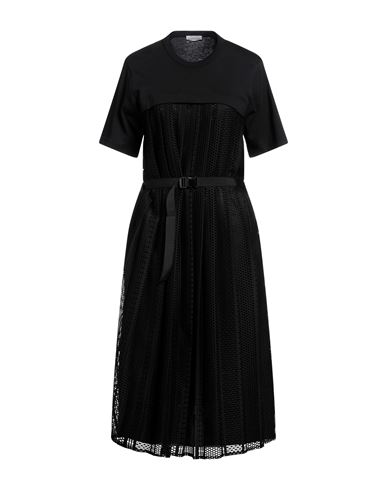 Moncler Woman Midi Dress Black Size M Polyester, Cotton