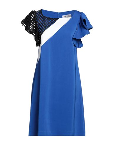 Frase Francesca Severi Woman Mini Dress Blue Size 10 Viscose, Elastane, Cotton, Polyester