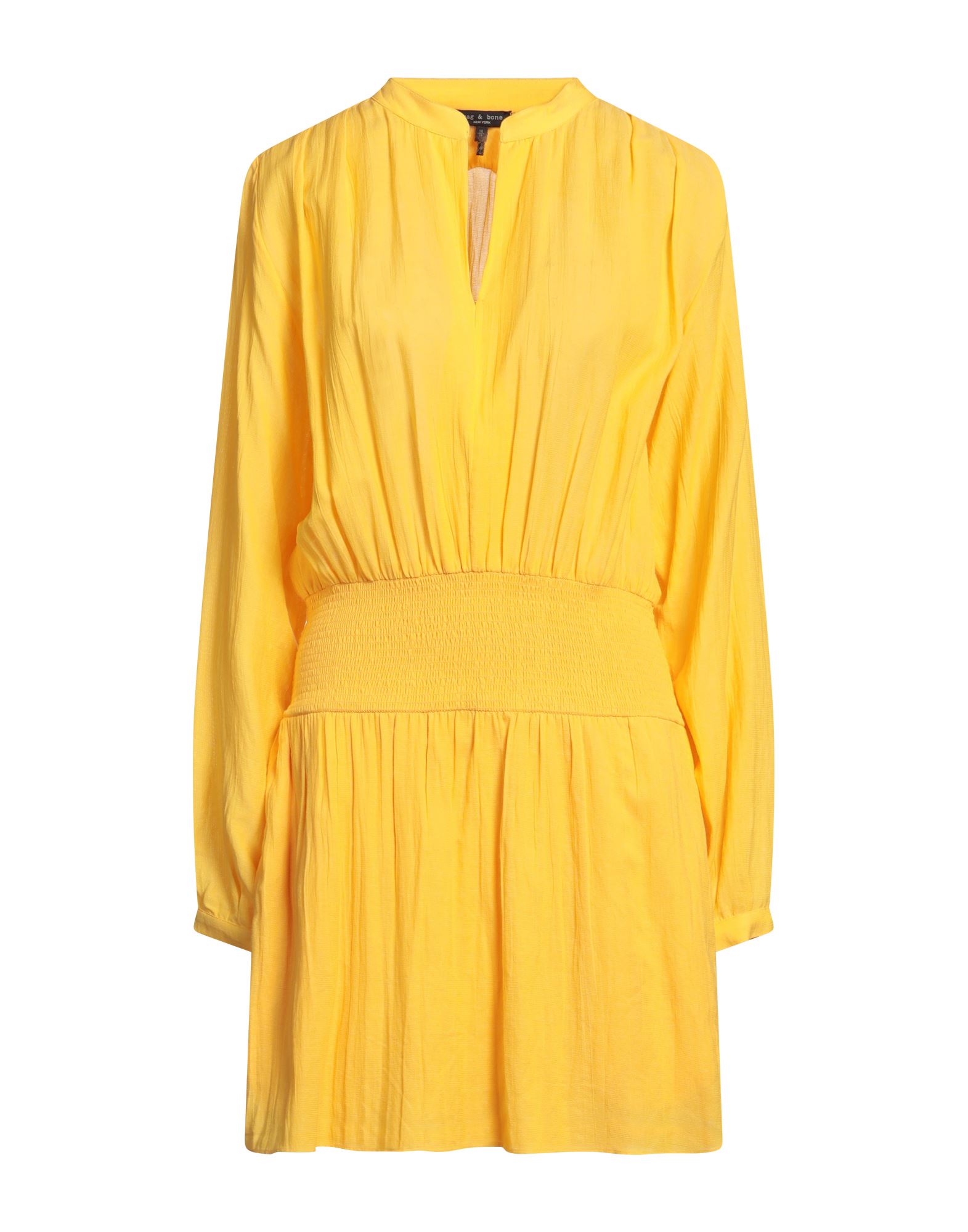 Rag & Bone Woman Short Dress Yellow Size M Viscose, Cotton