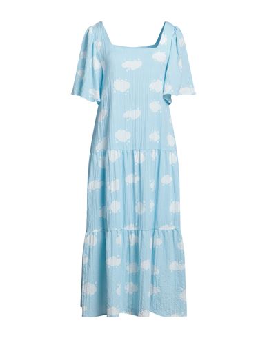 Liquorish Woman Midi Dress Sky Blue Size 4 Polyester
