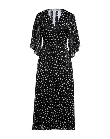 Liquorish Woman Midi Dress Black Size 4 Polyester In Blue