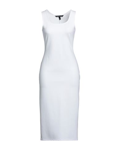 Shop Armani Exchange Woman Midi Dress White Size M Viscose, Polyamide, Elastane