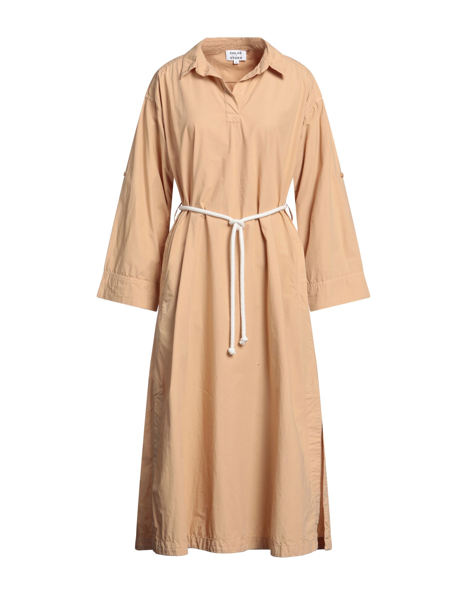 Chloé Stora Woman Midi Dress Sand Size 4 Cotton In Beige