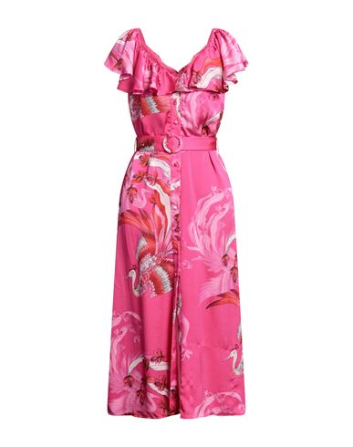 Liquorish Woman Midi Dress Fuchsia Size 4 Polyester In Pink