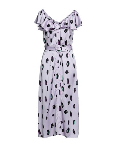 Liquorish Woman Midi Dress Lilac Size 4 Polyester In Gray