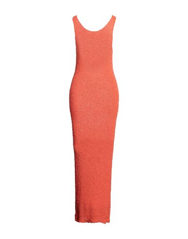 Tessa . Woman Maxi Dress Orange Size M Cotton, Polyamide