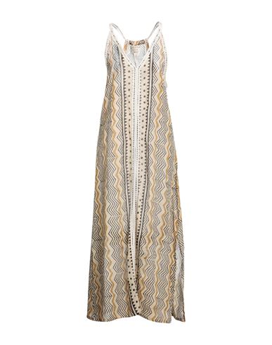 Pahiesa Formentera Woman Long Dress Beige Size Onesize Cotton | ModeSens