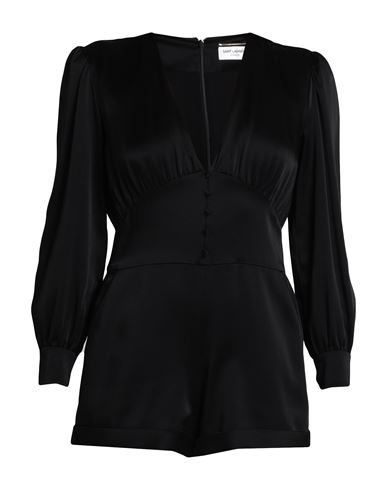 Saint Laurent Woman Jumpsuit Black Size 8 Acetate, Viscose, Silk