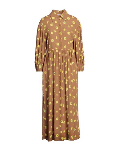 Liviana Conti Woman Midi Dress Brown Size 4 Viscose