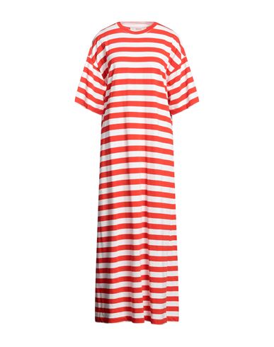 Jucca Woman Long Dress Tomato Red Size S Cotton