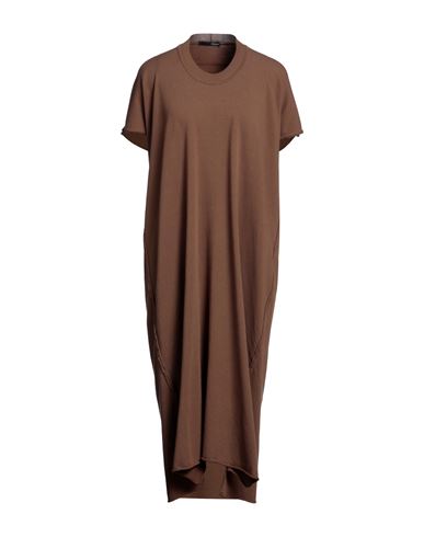 Tessa . Woman Midi Dress Brown Size M Cotton, Polyamide, Elastane
