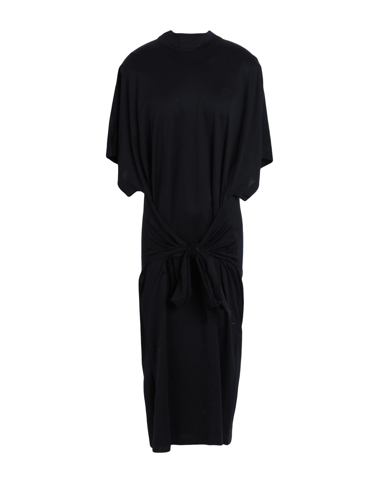 Shop Karl Lagerfeld Wrap Jersey Dress Woman Maxi Dress Black Size Xs Cotton