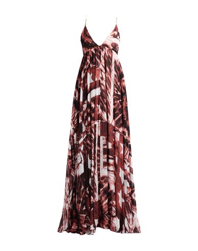 Just Cavalli Woman Long Dress Rust Size 14 Viscose In Red