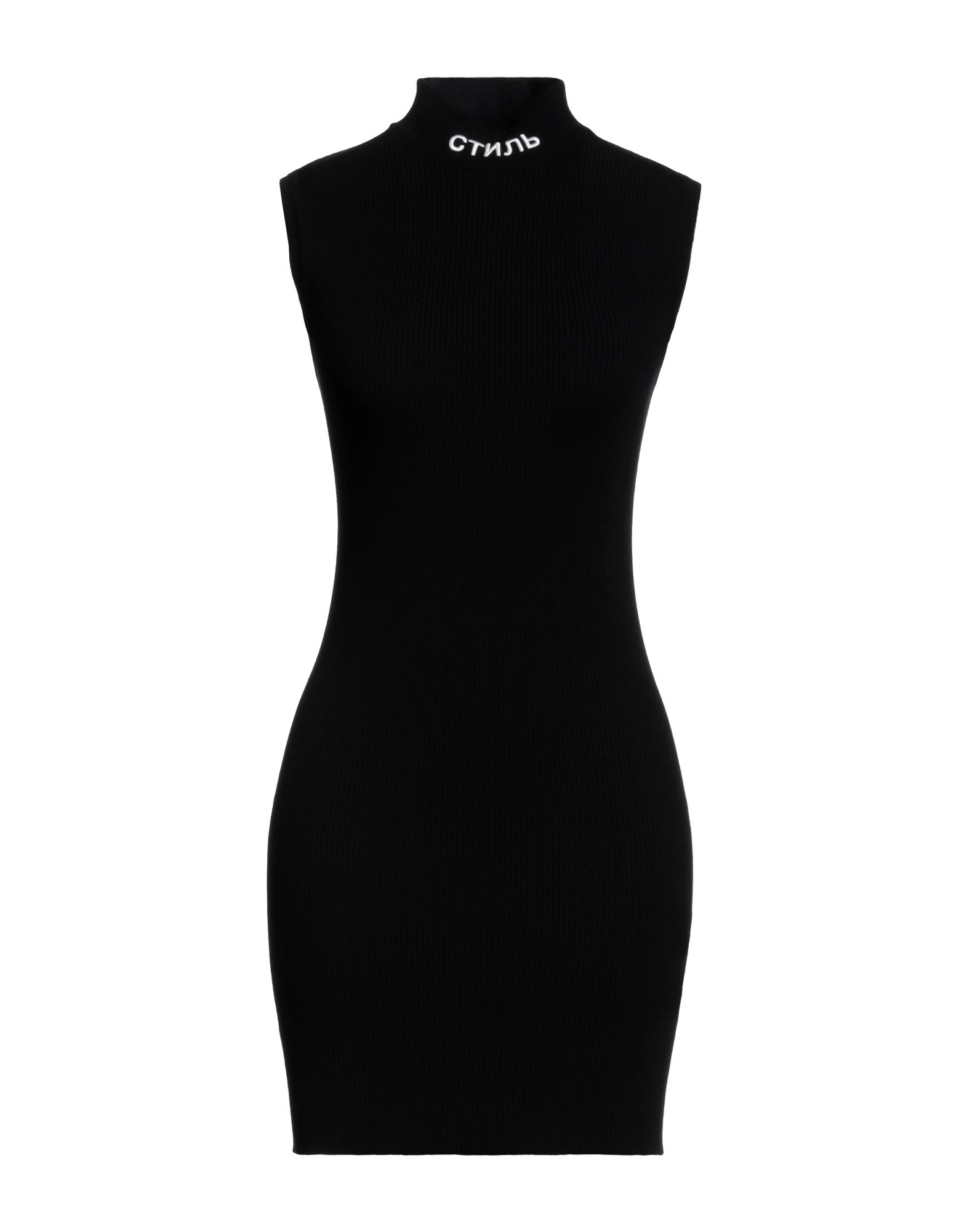 Shop Heron Preston Woman Mini Dress Black Size M Viscose, Polyester