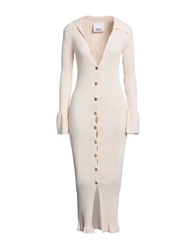 Erika Cavallini Woman Midi Dress Beige Size S Viscose, Polyamide