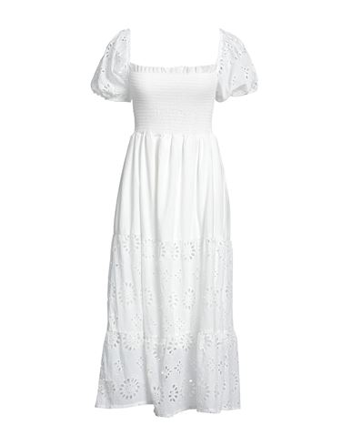 Liquorish Woman Midi Dress White Size S Polyester