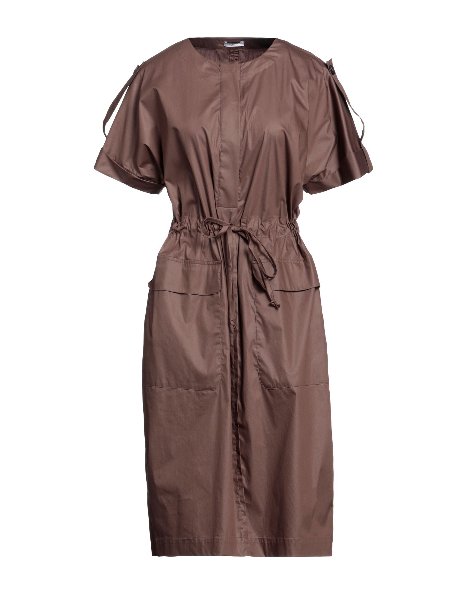 Peserico Midi Dresses In Brown