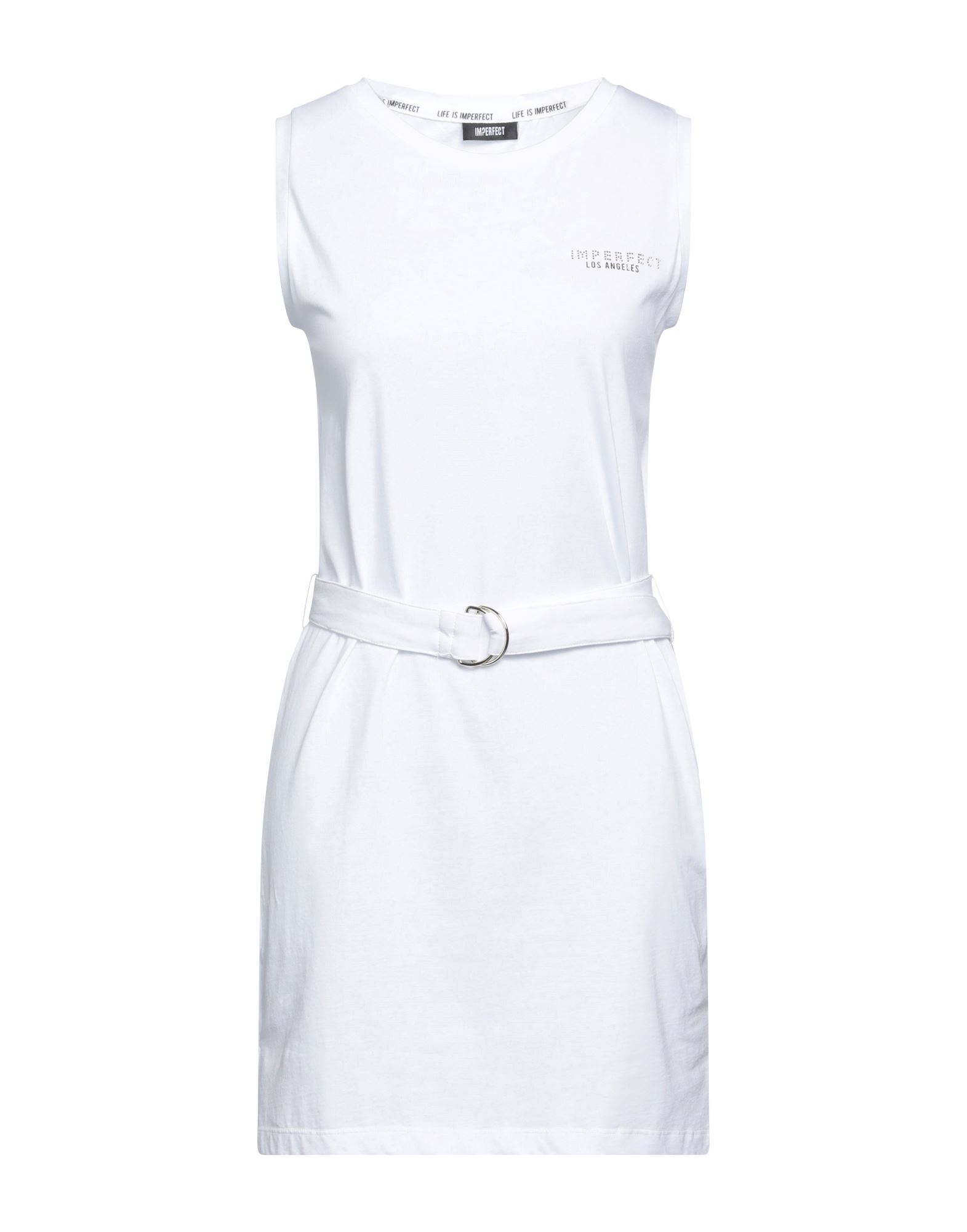 !m?erfect Woman Mini Dress White Size S Cotton