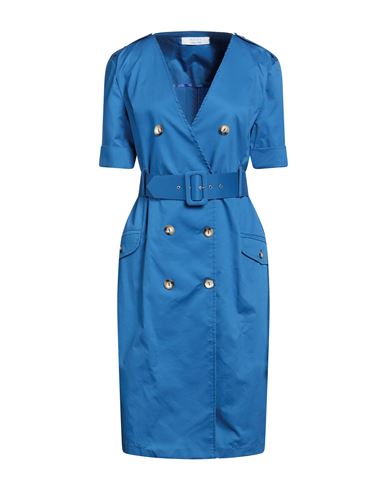 Kaos Woman Midi Dress Bright Blue Size 12 Cotton